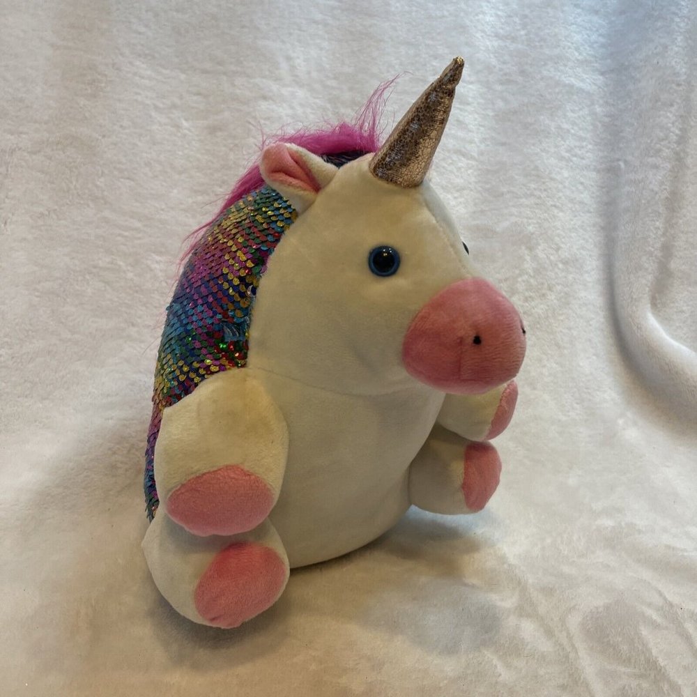 Heavy Plush white/pink Unicorn with Sequins unbranded